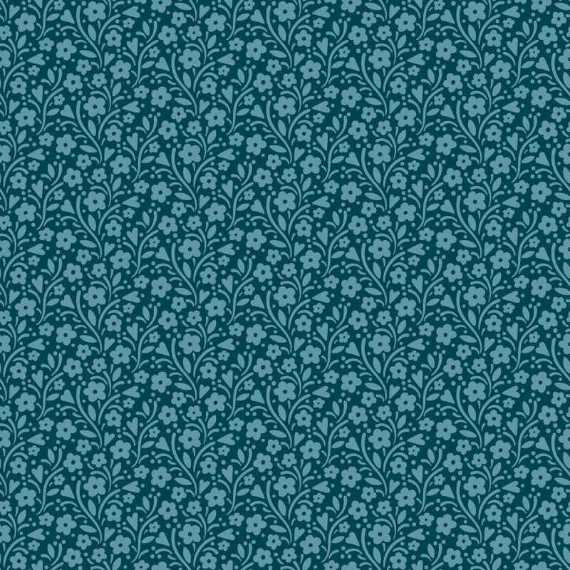 Tissu Patchwork Cosy House "Maries Garden Midnight"