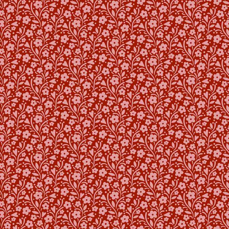 Tissu Patchwork Cosy House "Maries Garden Garnet", Coupon