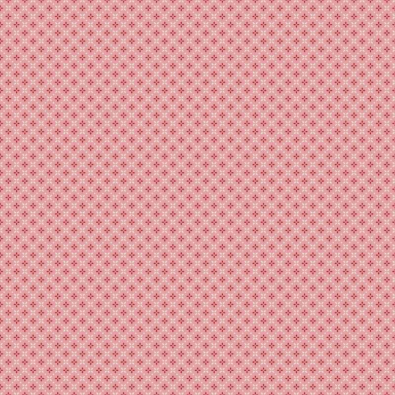 Tissu Patchwork Cosy House "GrandMa Stitch Blush"