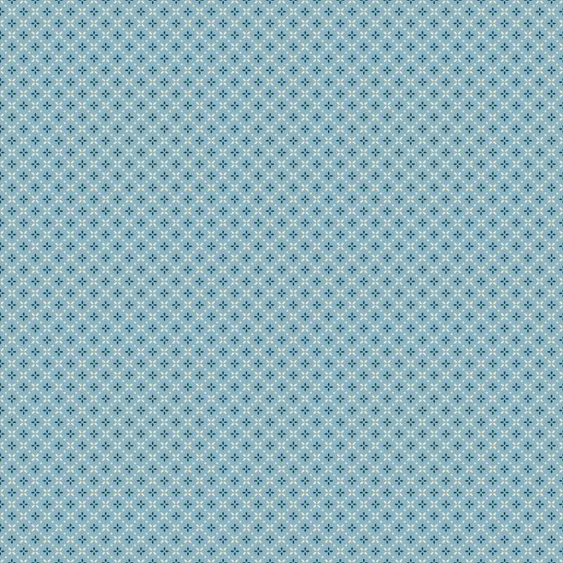 Tissu Patchwork Cosy House "GrandMa Stitch Chambray"