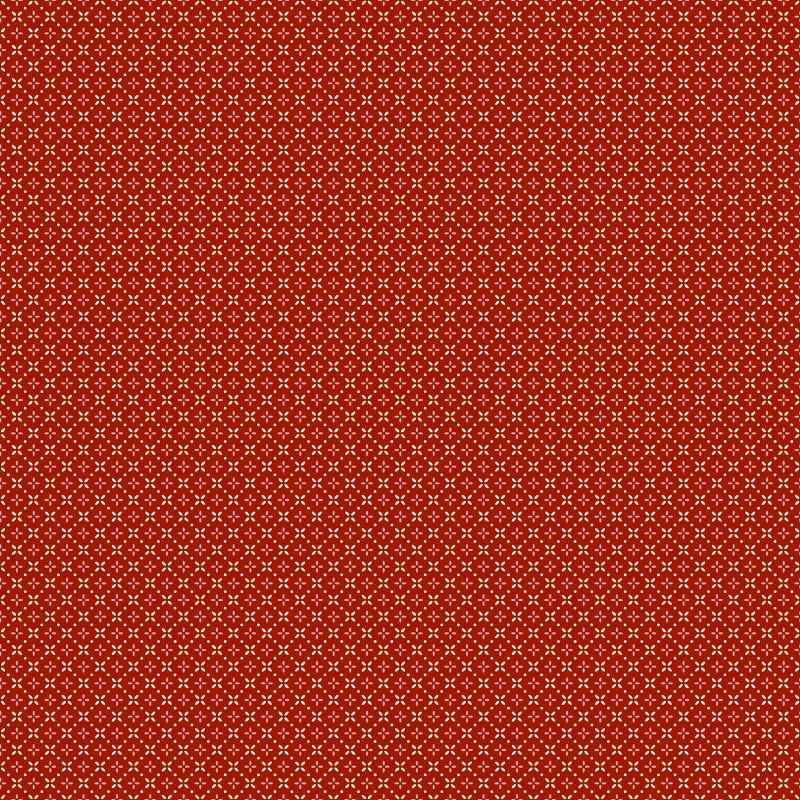 Tissu Patchwork Cosy House "GrandMa Stitch Garnet"