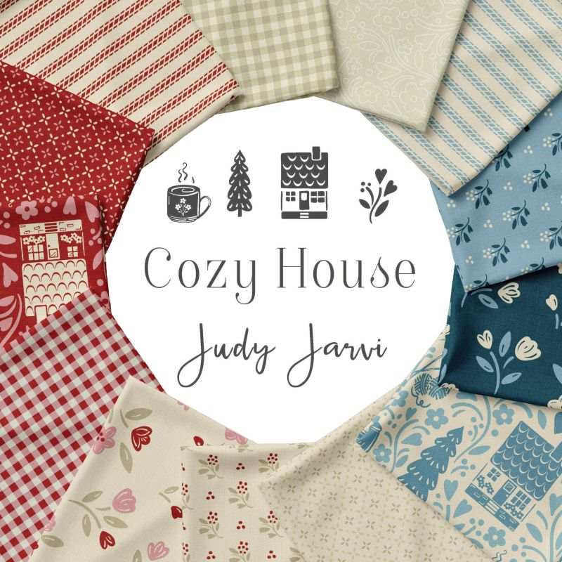 Tissu Patchwork Collection Cosy House, 32 Coupons 25x55cm