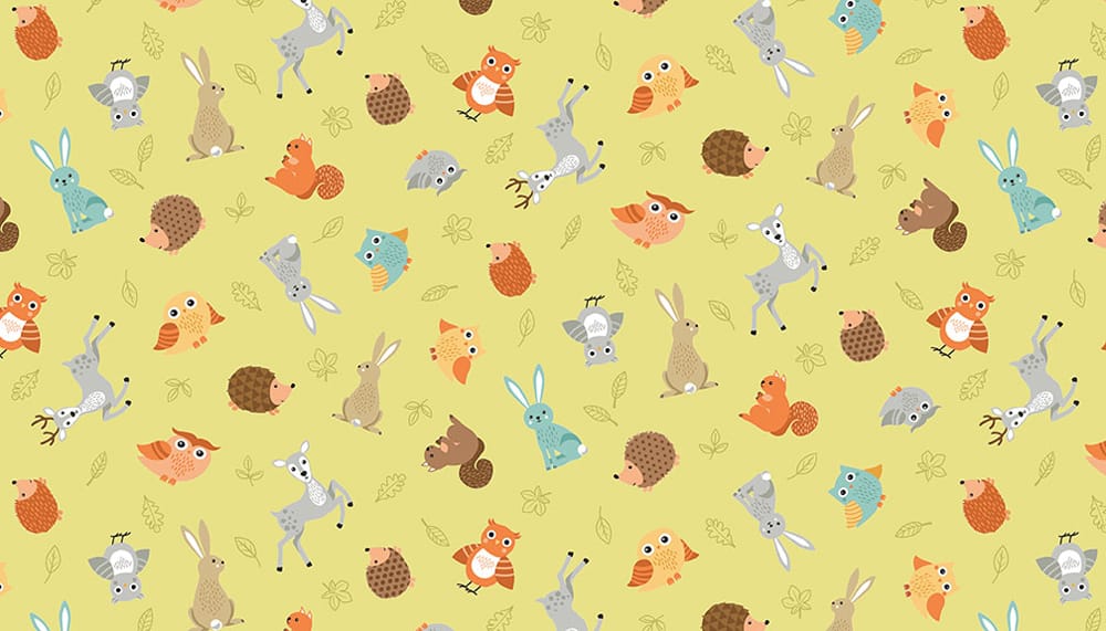 Tissu Patchwork Forest Animal Scatter Green, Coupon