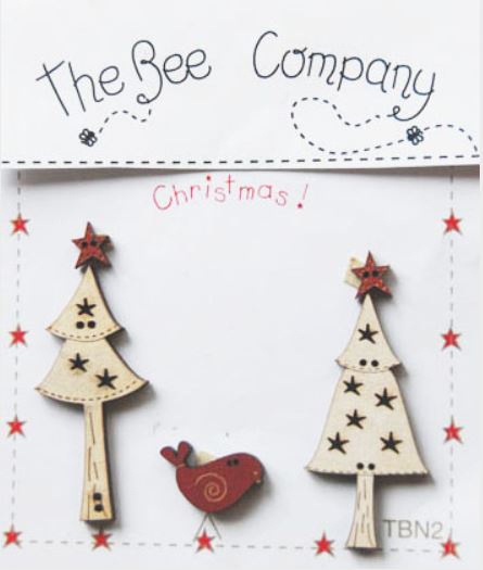 Boutons "Sapins de Noël - Robin"