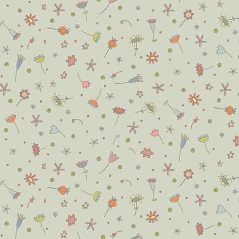 Tissu Patchwork "Simply Be" Scattered Flowers Dove Gray, Coupon