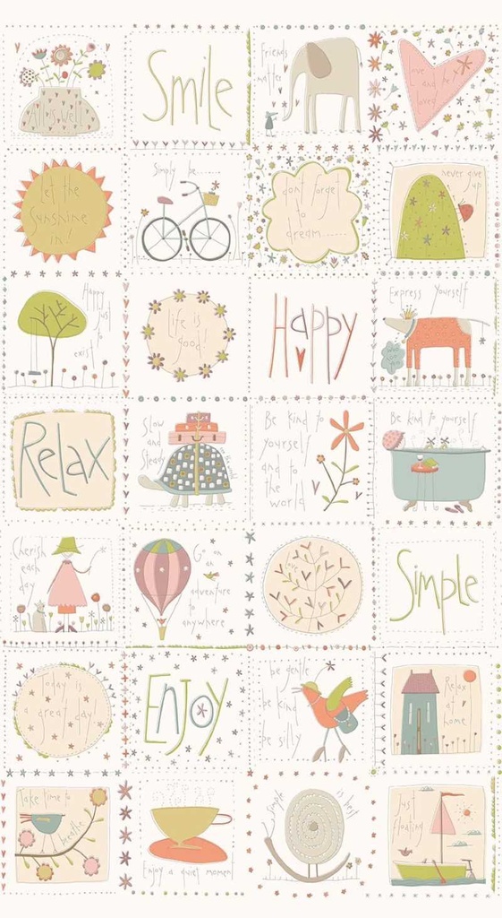 Tissu Patchwork "Simply Be" Panneau Cream