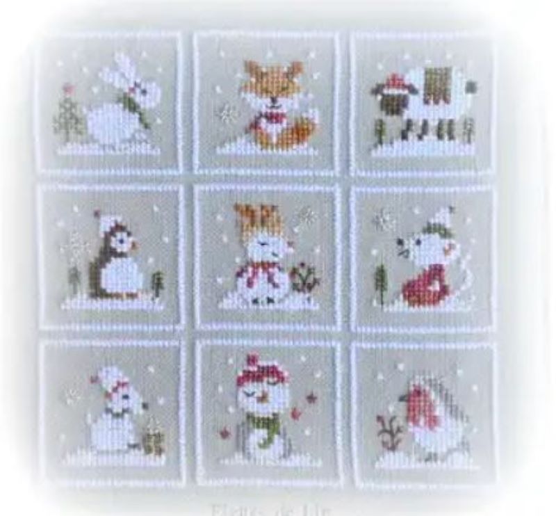 Modèle Points Comptés - Petits Animaux de Noël