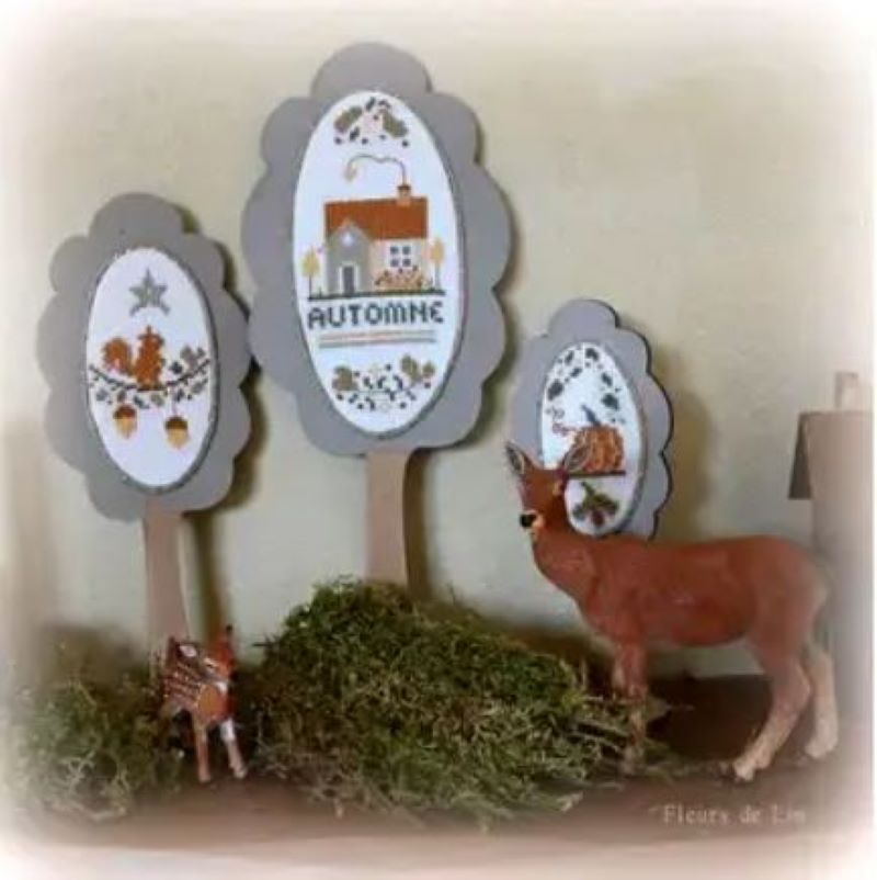 Kit Points Comptés - Trio d'Arbres d'Automne