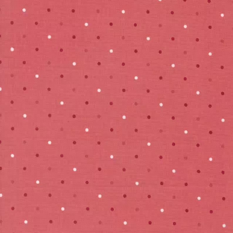 Tissu Patchwork Love Bloom Petit Pois Framboise, Coupon