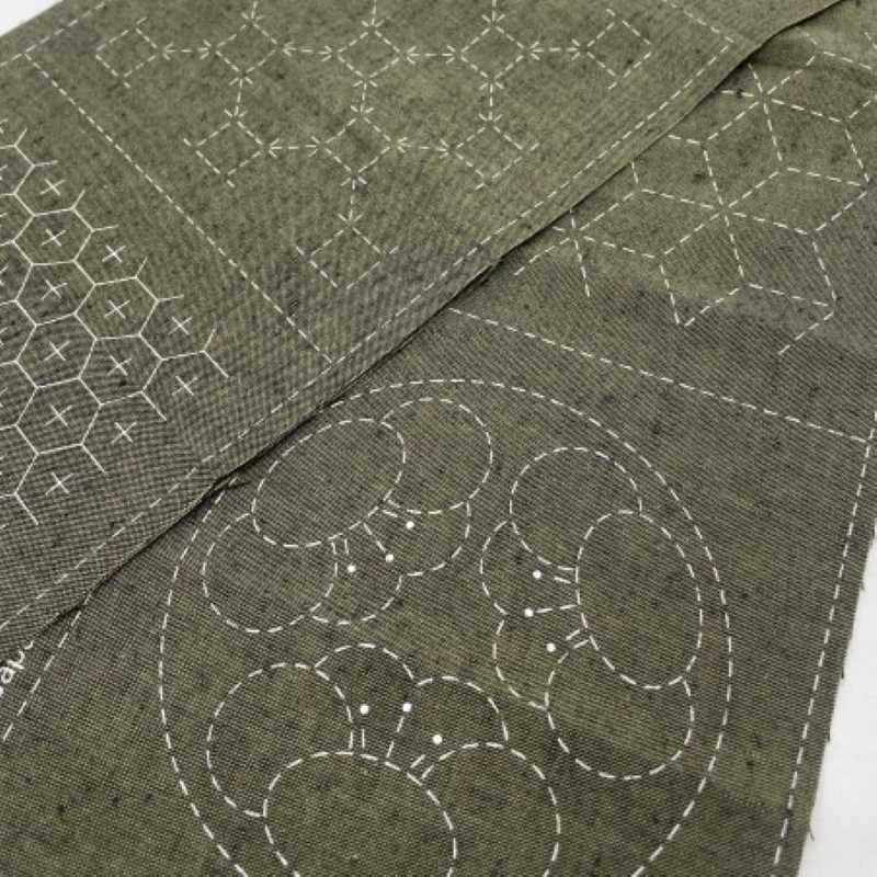 Panneau Sashiko Seven Treasures Vert