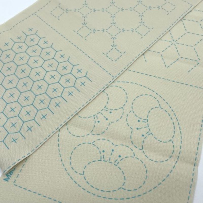 Panneau Sashiko Seven Treasures Blanc cassé