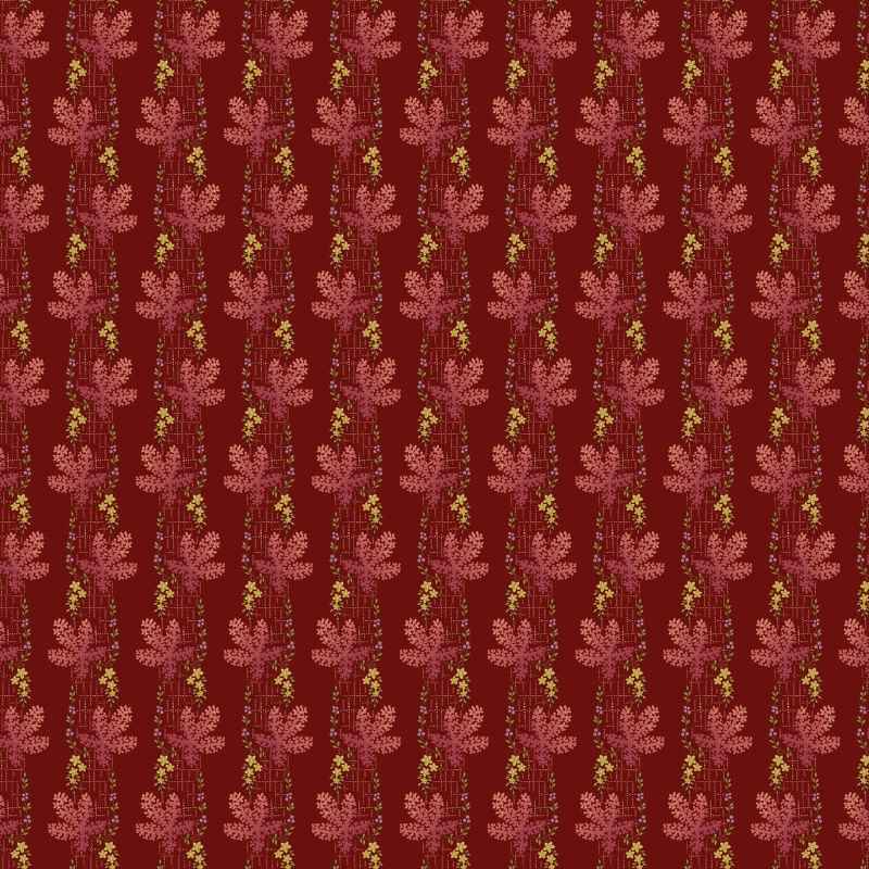 Tissu Patchwork Dahlia Tree Moss Red