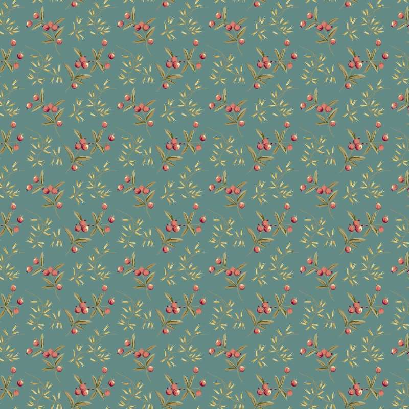 Tissu Patchwork Dahlia Corralberry Teal, Coupon