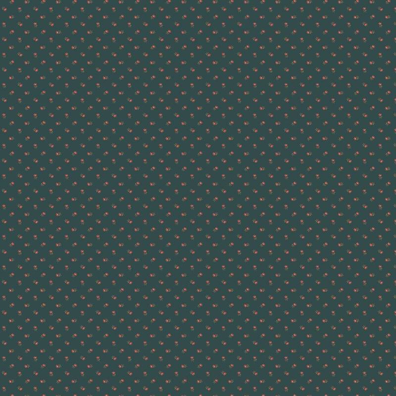 Tissu Patchwork Dahlia Pincushion Flower Teal