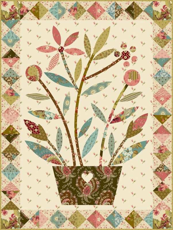 Modèle Patchwork Little Flower Basket de Edyta Sitar