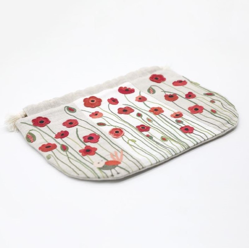 Kit Broderie "Pochon Coquelicot"