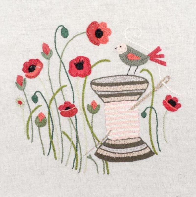 Kit Broderie "Ma Bobine Coquelicot"