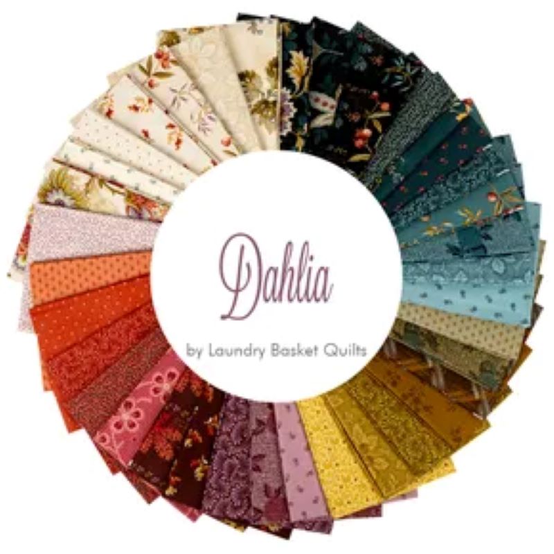 Tissu Patchwork Collection Dahlia, 17 Coupons 25x55cm