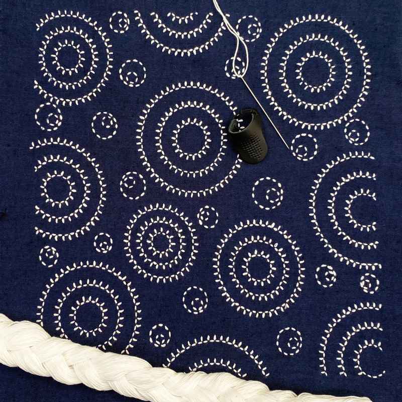 Bloc Sashiko Ondulation _ Marine