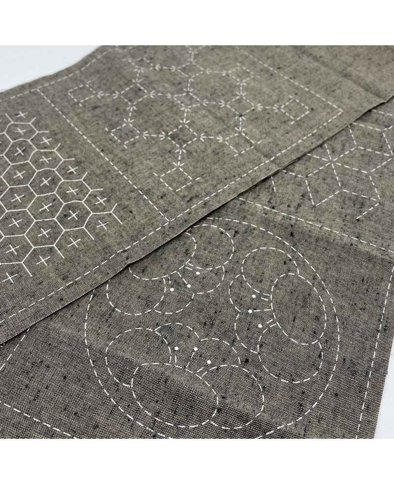 Panneau Sashiko Seven Treasures Sarcelle