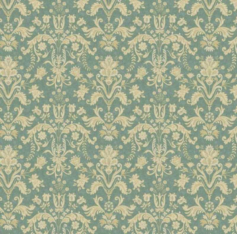 Tissu Patchwork Farmhouse Damask Teal