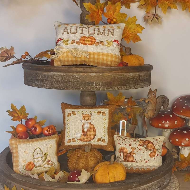 Modèle de Point Compté - Set de coussins d'Automne