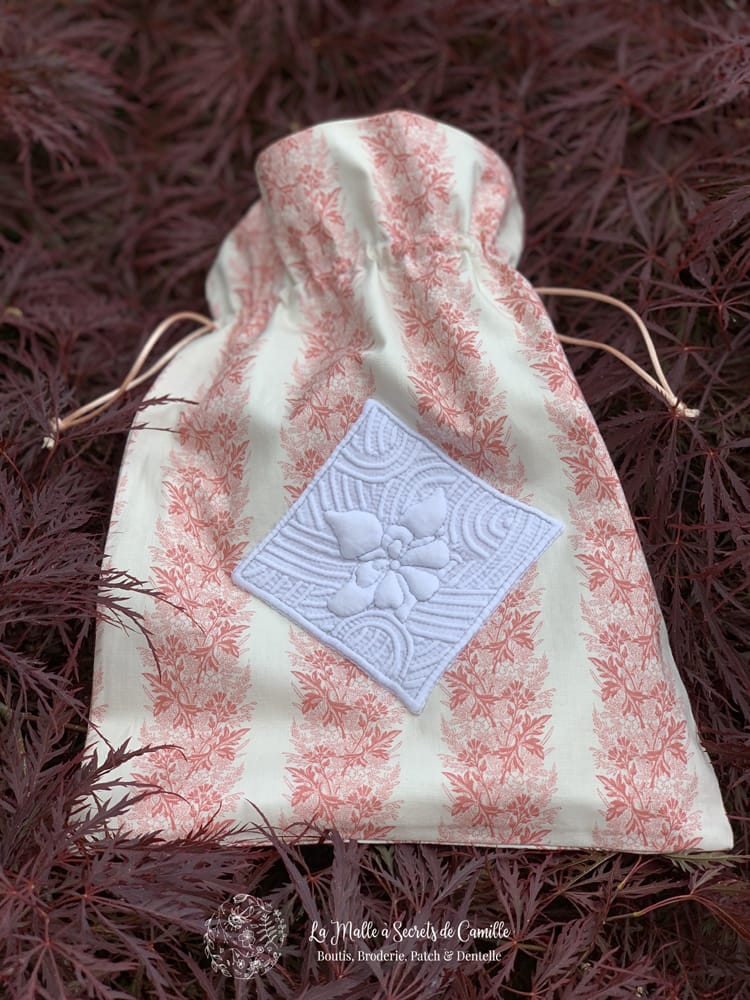 Modèle de Boutis, Tutoriel Pochon Orchis Mirabilis, papier