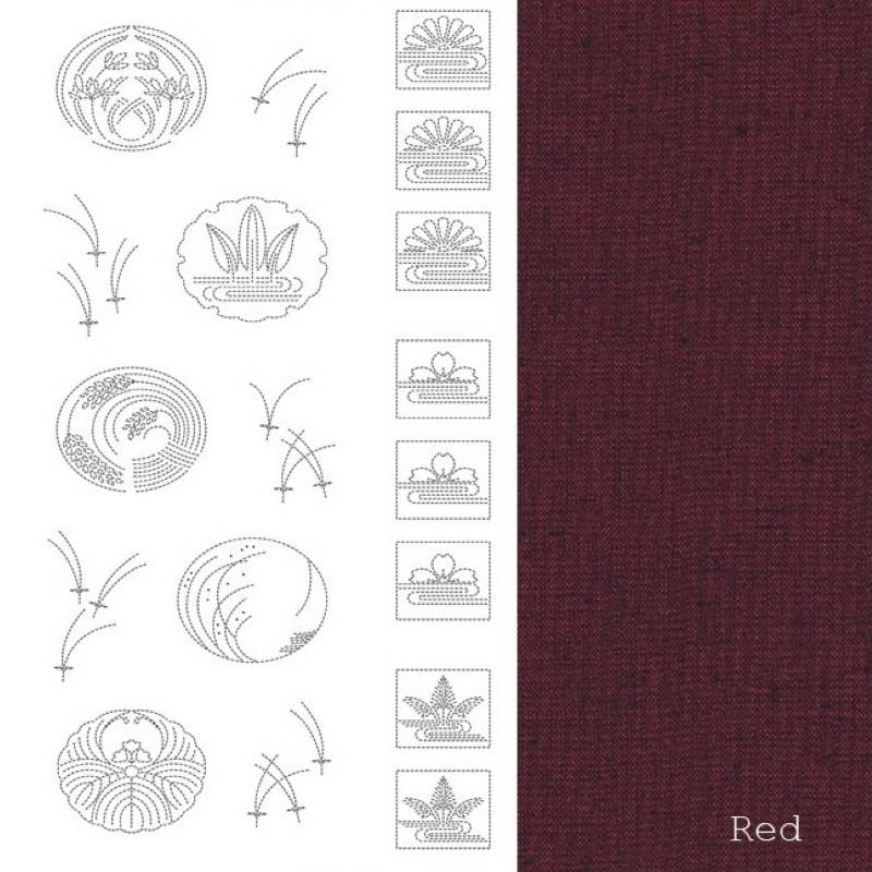Panneau Sashiko n°3_ Rouge Sombre