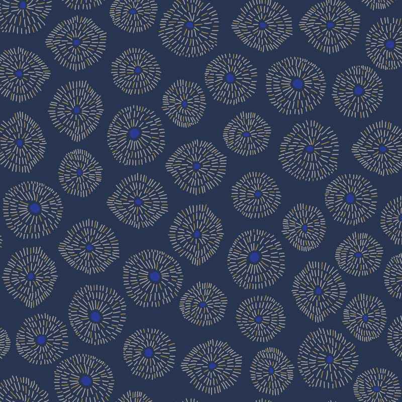 Tissu Patchwork Japan Hello Oursin Marine