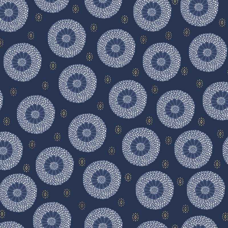 Tissu Patchwork Japan Hello Oursin Blanc