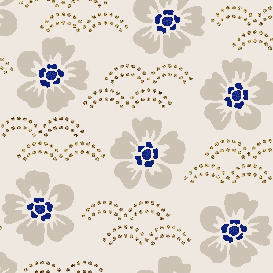 Tissu Patchwork Japan Hello Sakura Gris, Coupon