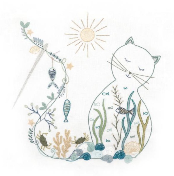 Kit Broderie "Le Chat à la Mer"