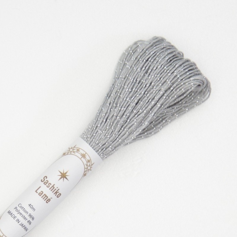 Fil Sashiko Lamé Gris CLair, Col. SL3 - 40 m