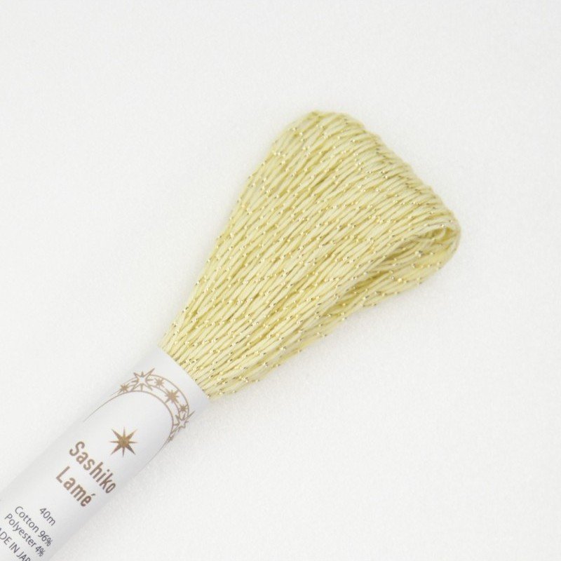 Fil Sashiko Lamé Jaune Citron, Col. SL7 - 40 m*