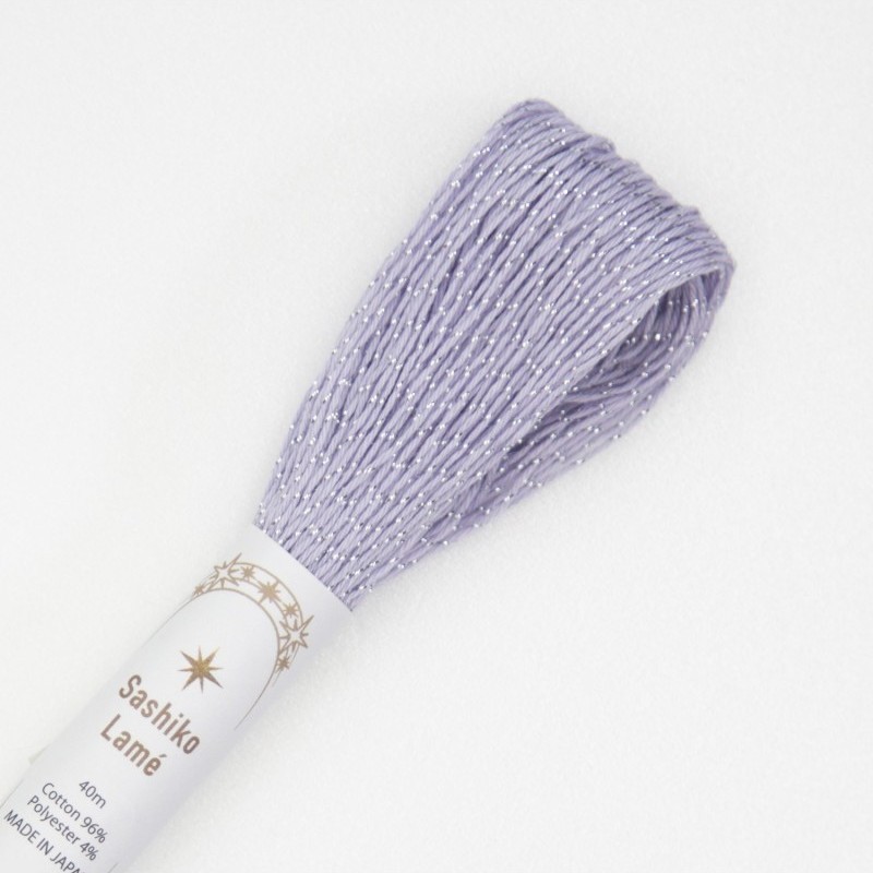 Fil Sashiko Lamé Lilas, Col. SL10 - 40 m