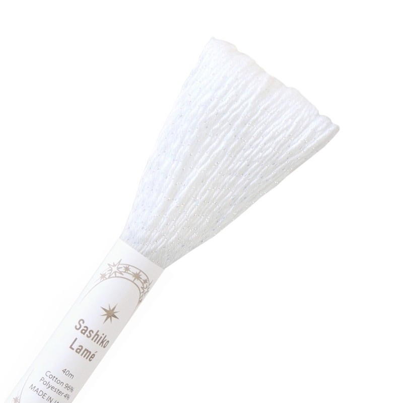 Fil Sashiko Lamé Blanc, Col. SL11 - 40 m