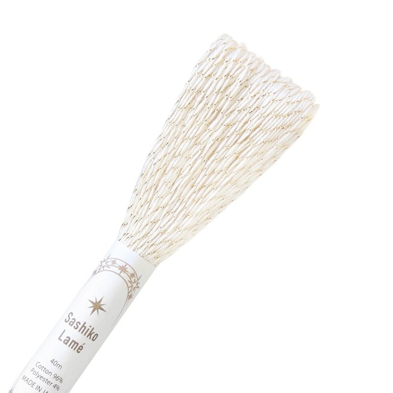 Fil Sashiko Lamé Ecru, Col. SL12 - 40 m