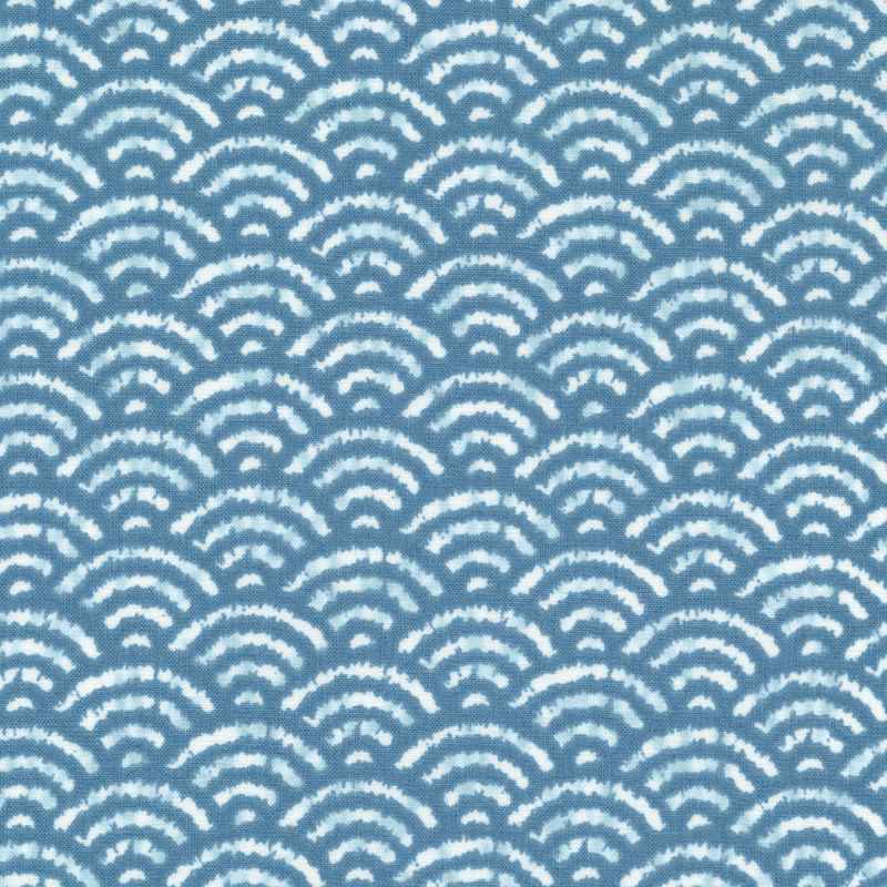 Tissu Patchwork Shibori Blues - Eventail Bleu