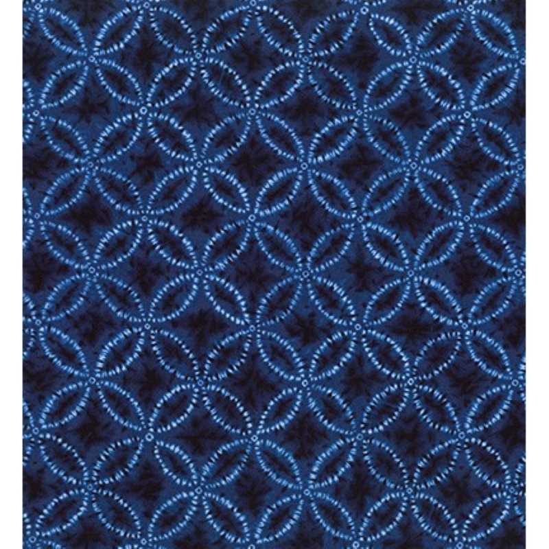 Tissu Patchwork Shibori Blues - Géométrique Marine