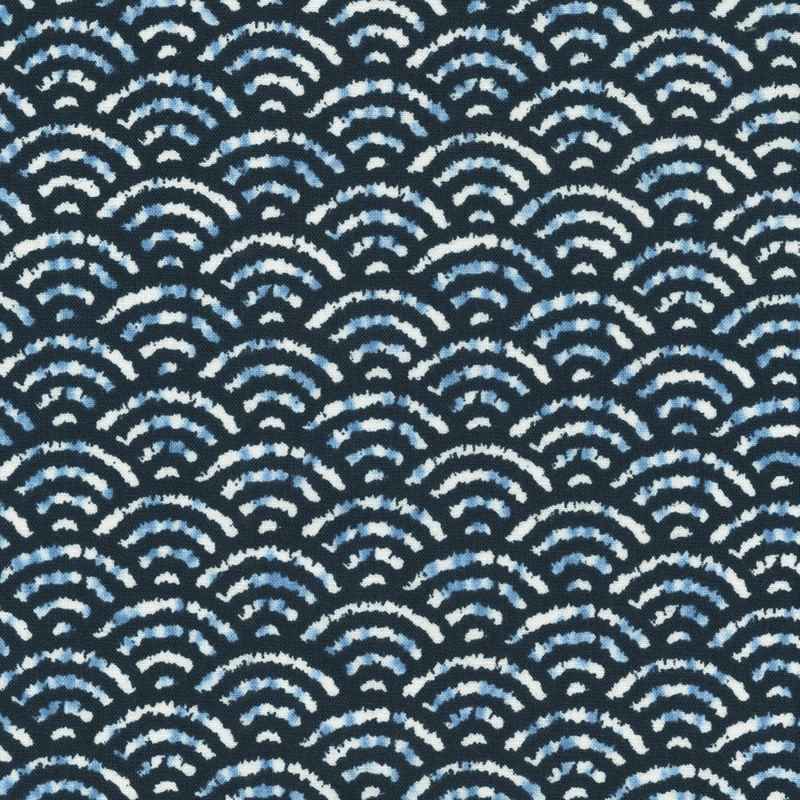 Tissu Patchwork Shibori Blues - Eventail Marine