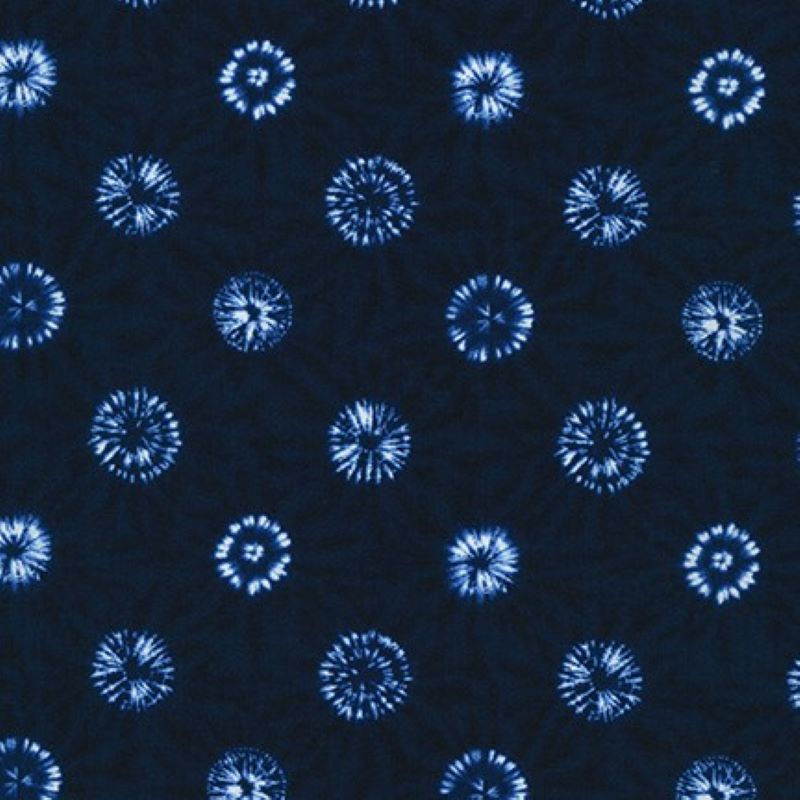 Tissu Patchwork Shibori Blues - Oursins Marine
