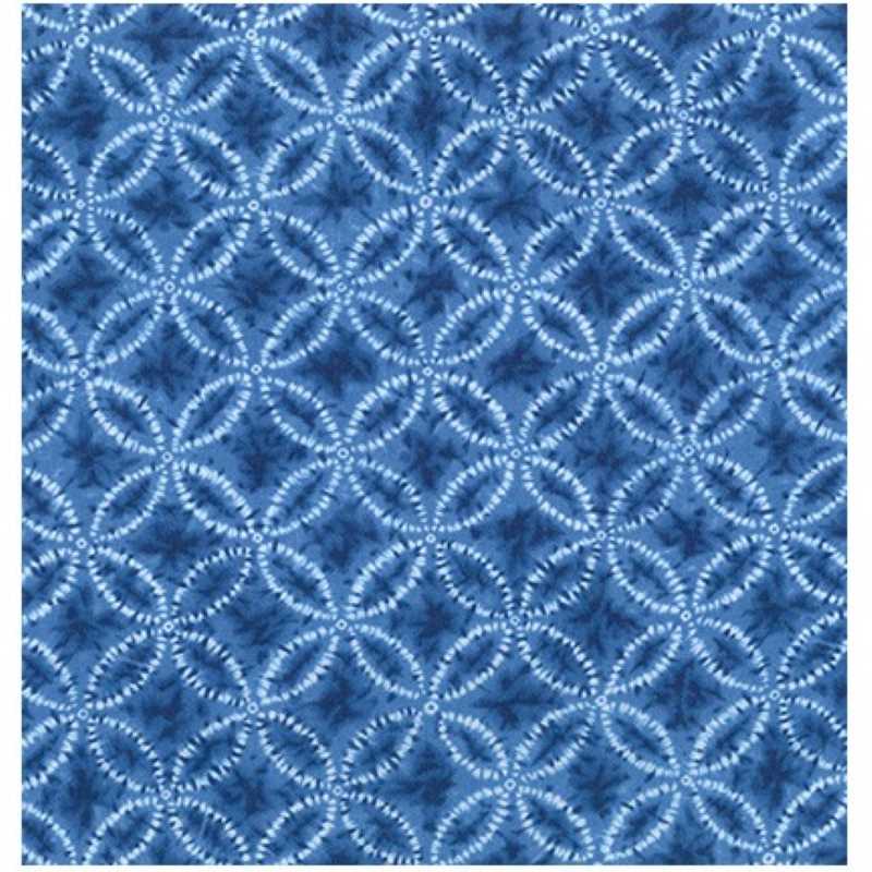 Tissu Patchwork Shibori Blues - Géométrique Bleu