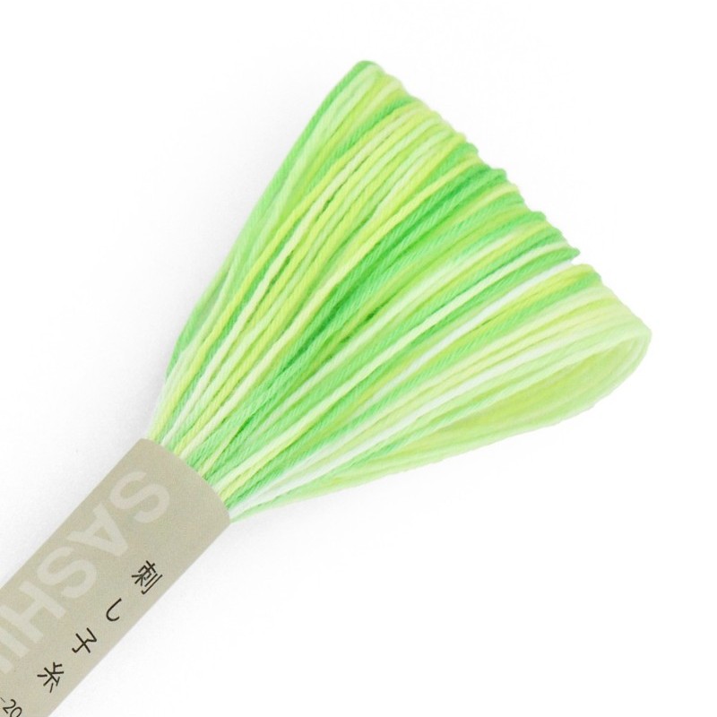 Fil Sashiko Citron Vert Panaché, Col. ST56 - 20 m