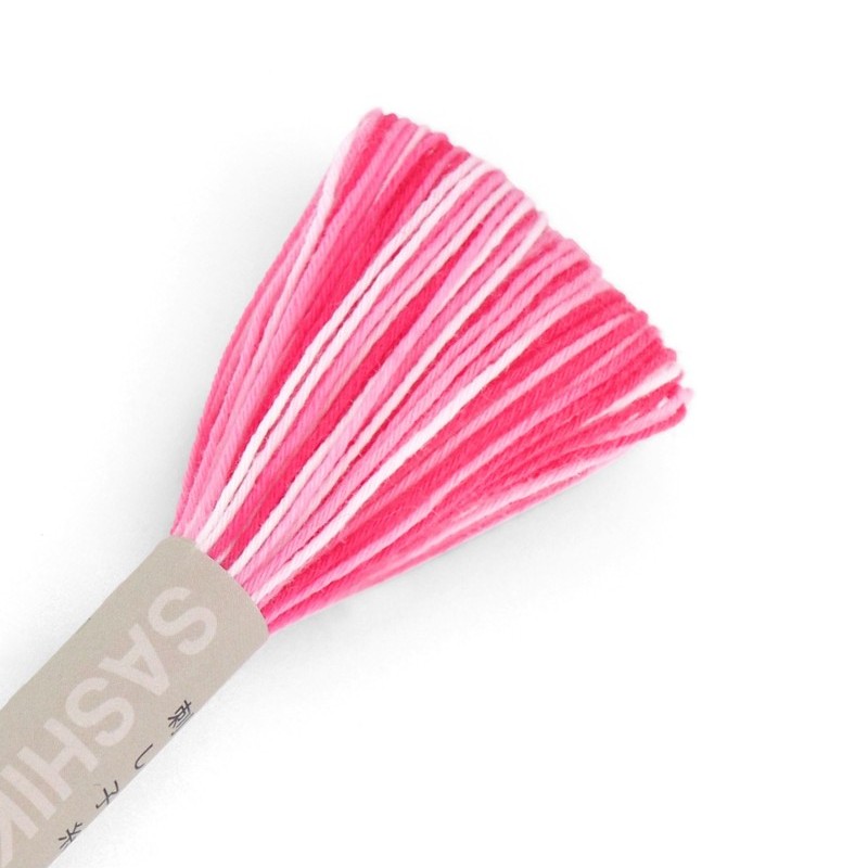 Fil Sashiko Rose Bonbon Panaché, Col. ST58 - 20 m