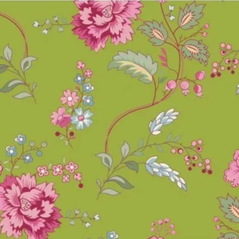 Tissu Patchwork Future Heirlooms "Bouquet Apple Green", Coupon - PRECOMMANDE