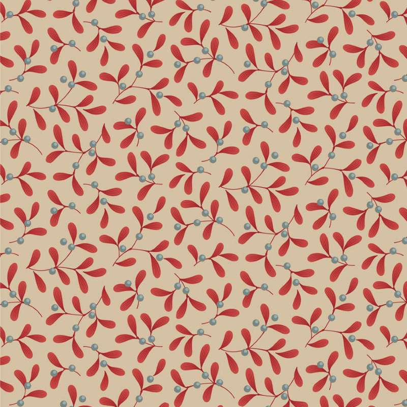 Tissu Patchwork Tilda Little Merry XMas Mistletoe Red, Coupon