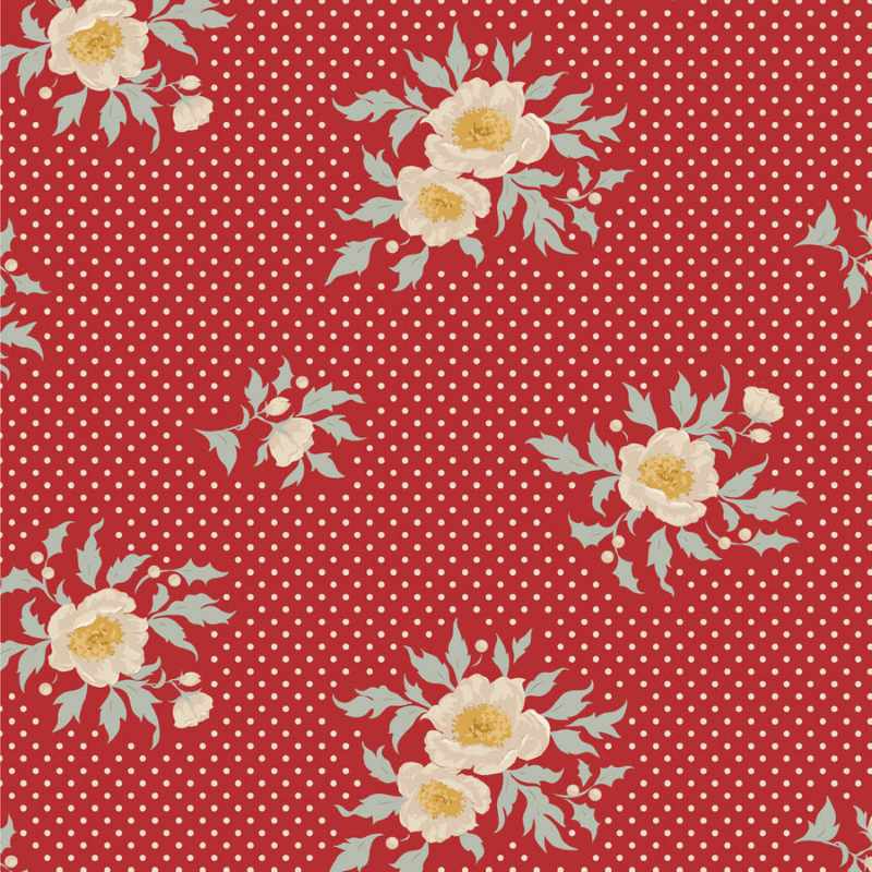 Tissu Patchwork Tilda Little Merry XMas Joy Red, Coupon