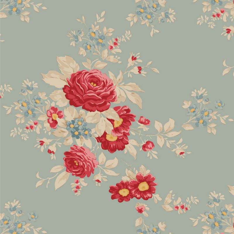 Tissu Patchwork Tilda Little Merry XMas Carol Duck Egg