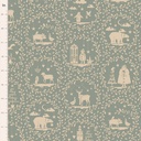 Tissu Patchwork Tilda Little Merry XMas Paperscenes Duck Egg, Coupon