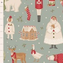 Tissu Patchwork Tilda Little Merry XMas Winter Friends Duck Egg